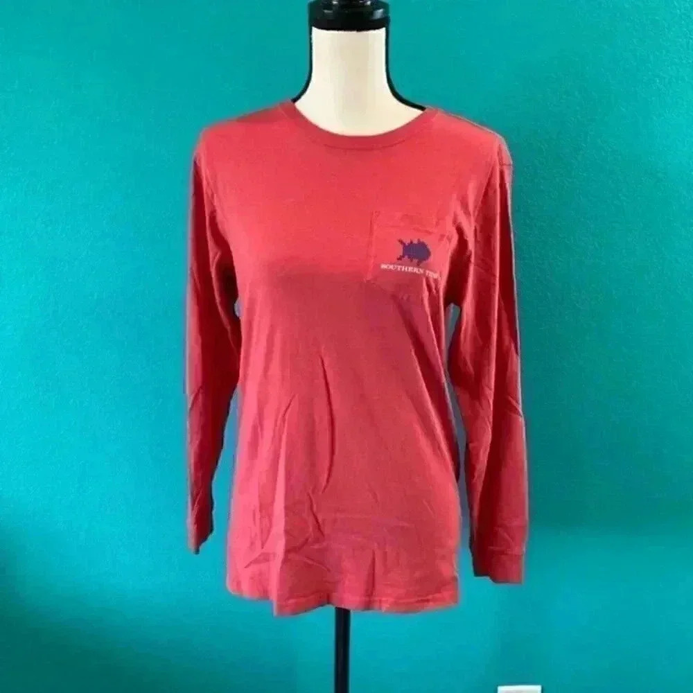 Southern tide long sleeve red shirt in size small